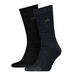 Calvin Klein Calze 5971 CK MEN SOCK 2P MELANGE GRID Nero