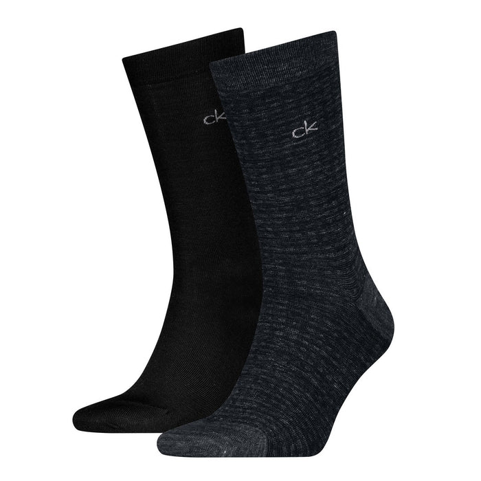 Calvin Klein Calze 5971 CK MEN SOCK 2P MELANGE GRID Nero