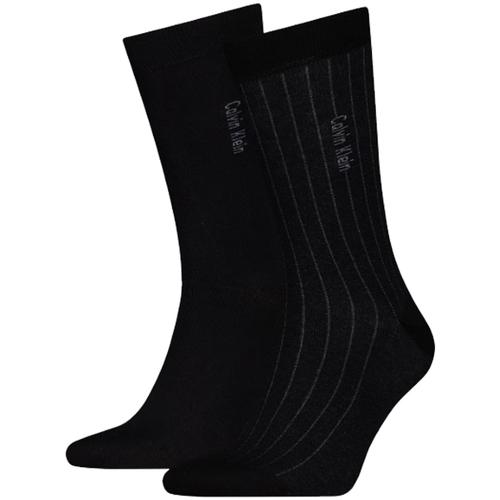 5970 CK MEN SOCK 2P PINSTRIPE Nero