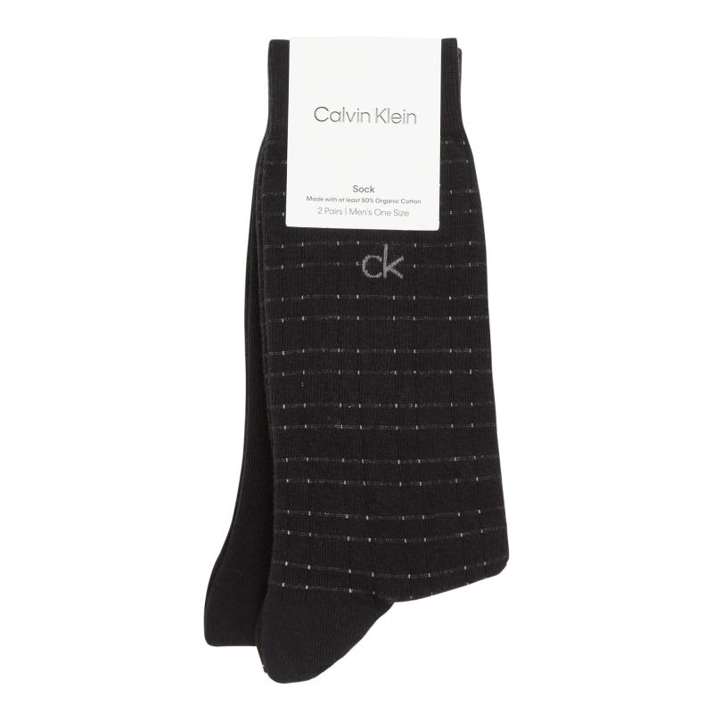 5969 CK MEN SOCK 2P GRID Nero