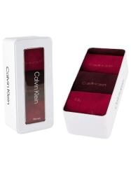Calvin Klein Calze 5368 CK WOMEN SOCK 3P GIFTBOX GRID Bordeaux