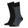 Tommy Hilfiger Calze 6313 TH MEN SOCK 2P NAPPY HERRINGBONE Nero - Foto 1