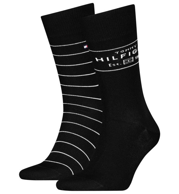 6634 TH MEN SOCK 2P HILFIGER Nero