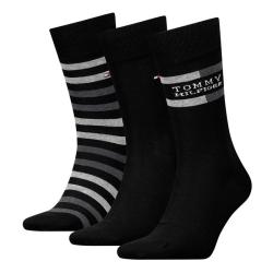 Tommy Hilfiger Calze 5376 TH MEN SOCK 3P GIFTBOX STRI Nero