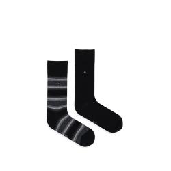 Tommy Hilfiger Calze 6312 TH MEN SOCK 2P GRADIENT STRIPE Nero
