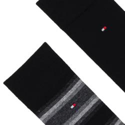 6312 TH MEN SOCK 2P GRADIENT STRIPE Nero