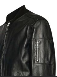 UMA25452GB3C REAL LEATHER BOMBER GR Nero