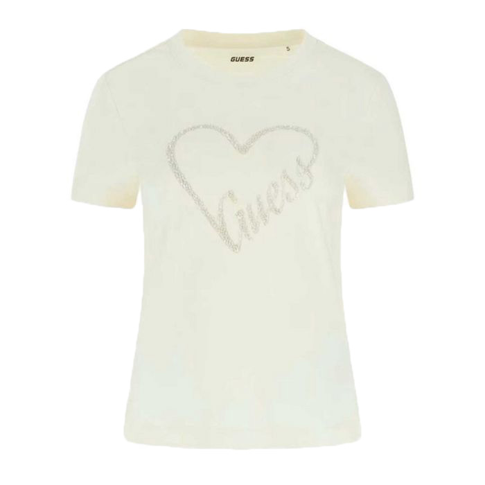 Guess T-shirt GUESS LOVE SS T-SHIRT Bianco Panna