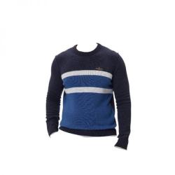 Aeronautica Militare Maglioni 252MA1609UL00924 GIROCOLLO RIGHE  Blu