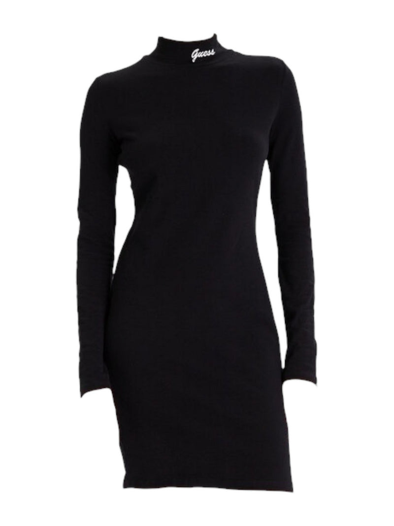 Guess Vestiti ALBA HIGH NECK LS DRESS Nero