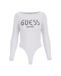 Guess Body W5YP05 K68D2 STRASS LOGO Bianco