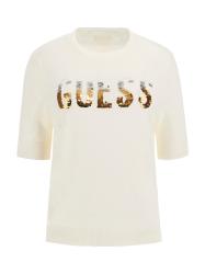 Guess T-shirt W5YR25 Z2NQ2 PAILETTES LOGO Beige