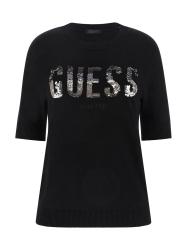 Guess T-shirt W5YR25 Z2NQ2 PAILETTES LOGO Nero