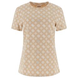 Guess T-shirt GLORIA PEONY SS T-SHIRT Beige