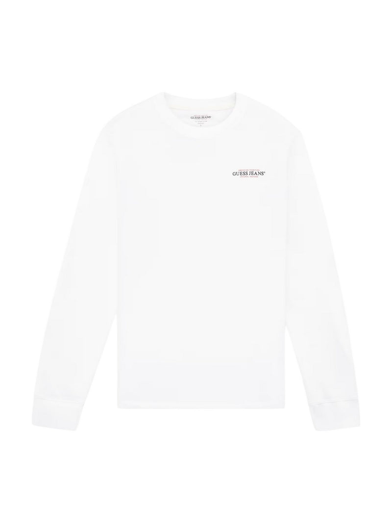 Guess T-shirt GJ LS CN SLIM AMERICAN TR TEE Bianco