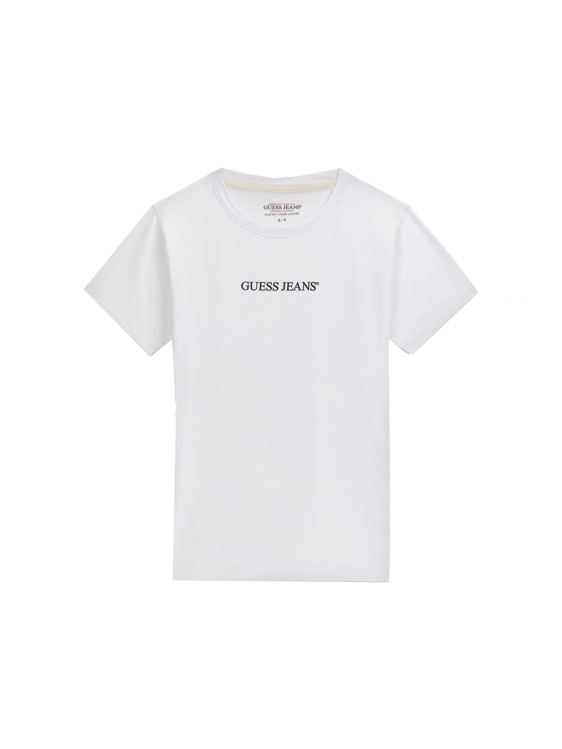 Guess T-shirt GJ SS CN SLIM LOGO PRINT TEE Bianco