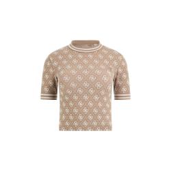 Guess Maglia 4G RHOMBUS SEAMLESS SS TOP Marrone