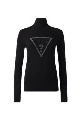 Guess Maglioni Maglioni LS TN MELANIE TRIANGLE LOGO SW Nero