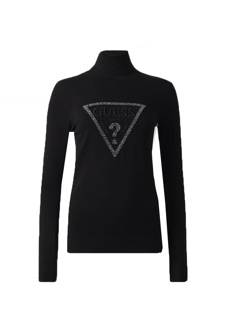 Guess Maglioni Maglioni LS TN MELANIE TRIANGLE LOGO SW Nero