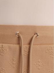 3D PEONY MINI SKIRT Cuoio