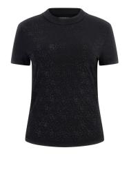 Guess T-shirt T-shirt MOCK NECK ALL OVER 4G TEE Nero