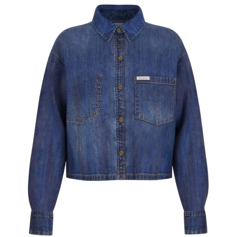 GJ CROPPED LS DENIM SHIRT  Denim
