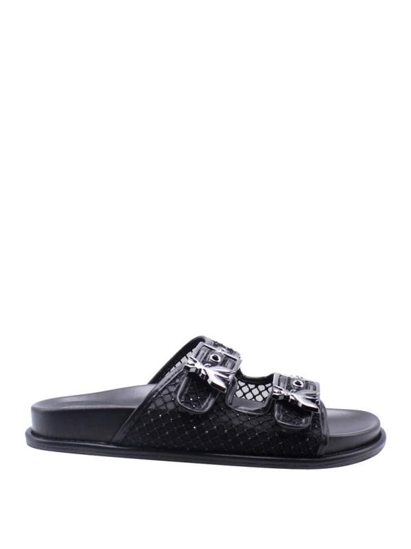 Sandali PPJ337 Ecoleather double string nero nero