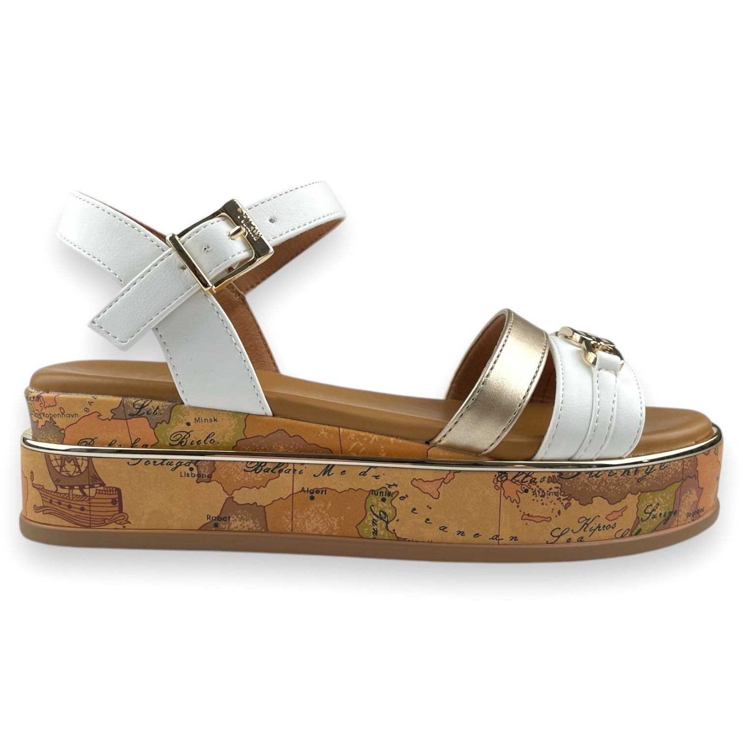 Alviero Martini Sandali Sandali Intreccio fasce geo leather Bianco