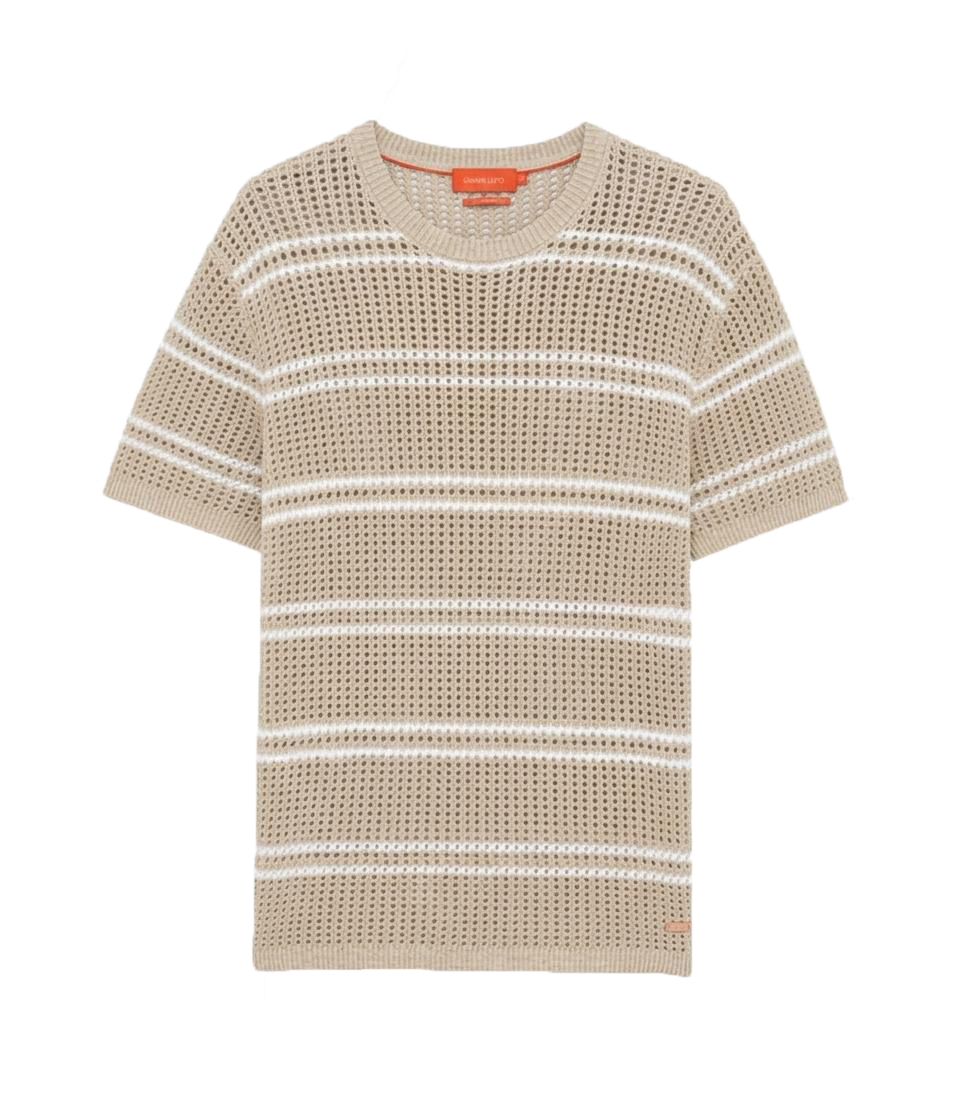 Gianni Lupo T-shirt GL35323 MAGLIA TRAFORATA Beige