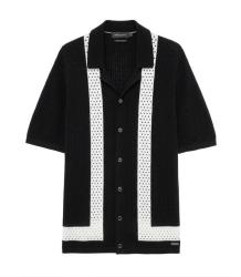Gianni Lupo Camicia GL35324 in maglia traforata Nero