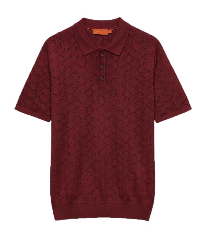 GL35328 POLO MAGLIA TRAFORATA Rosso