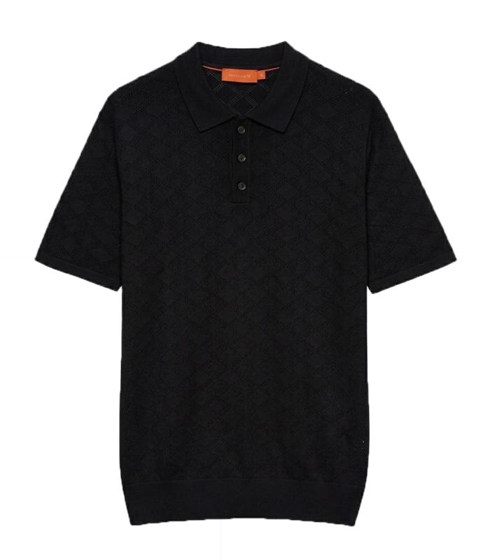 GL35328 POLO MAGLIA TRAFORATA Nero