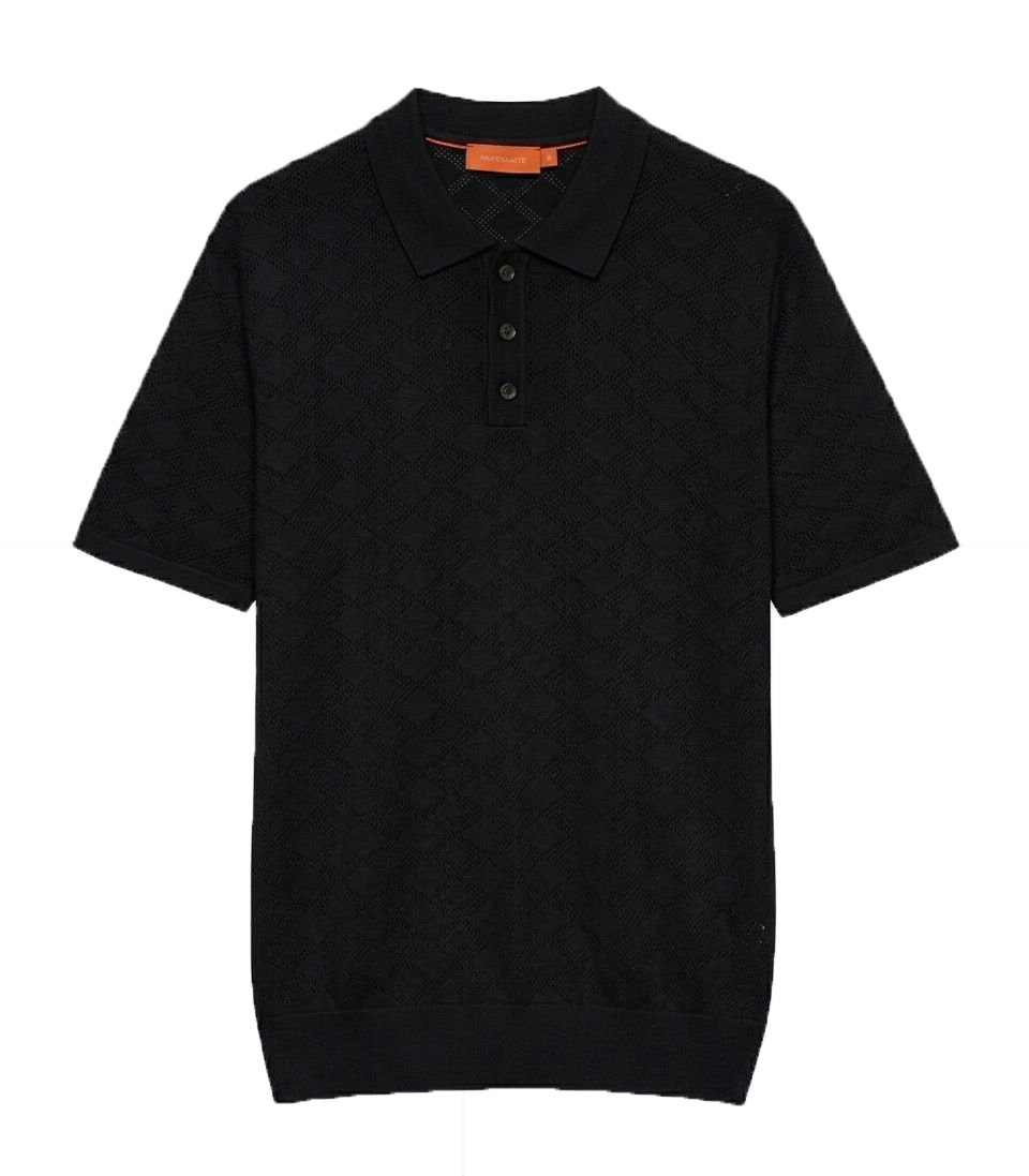 Gianni Lupo Polo GL35328 POLO MAGLIA TRAFORATA Nero