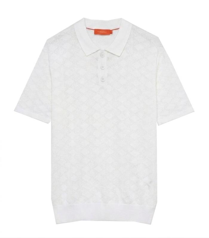 GL35328 POLO MAGLIA TRAFORATA Bianco