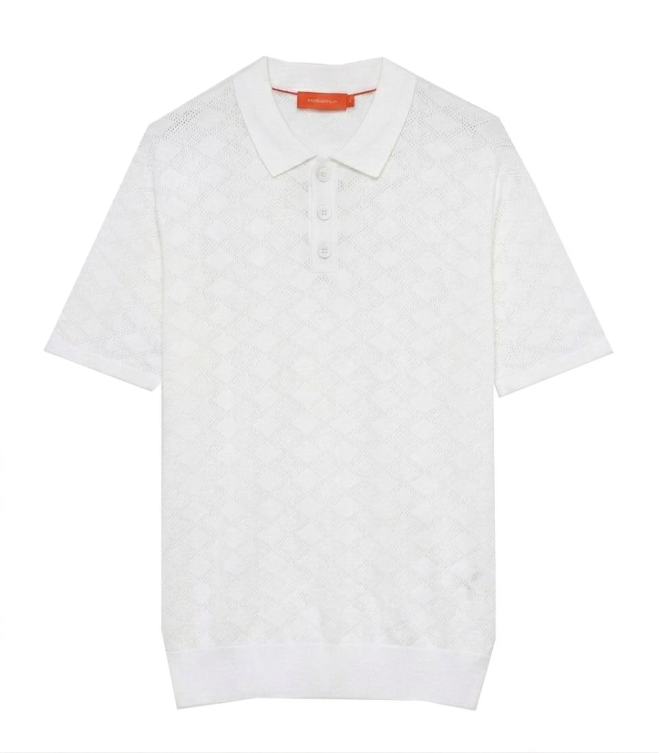 Gianni Lupo Polo GL35328 POLO MAGLIA TRAFORATA Bianco