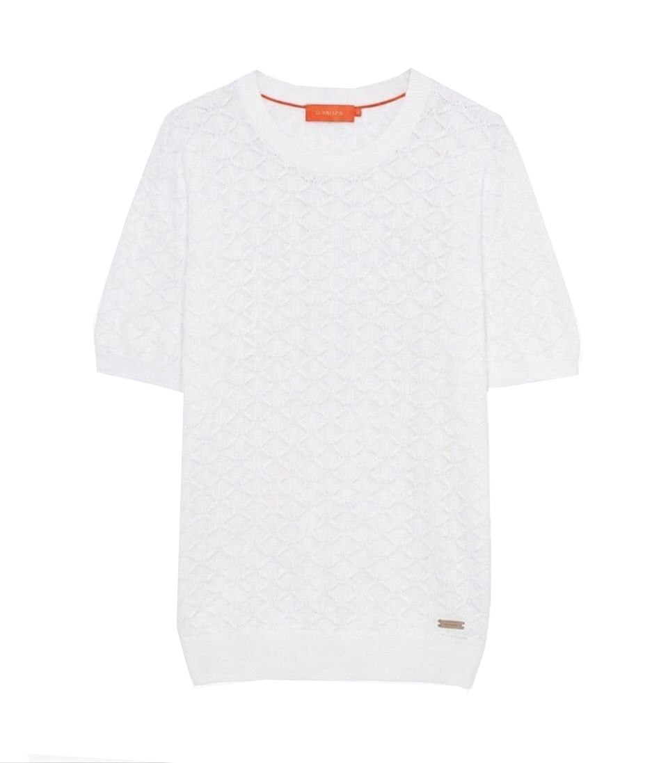 Gianni Lupo T-shirt GL35330 IN MAGLIA PATTERN RILIEVO Bianco
