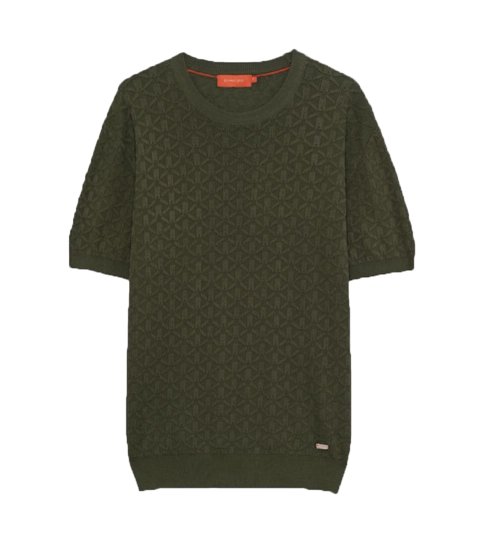 Gianni Lupo T-shirt GL35330 IN MAGLIA PATTERN RILIEVO Verde