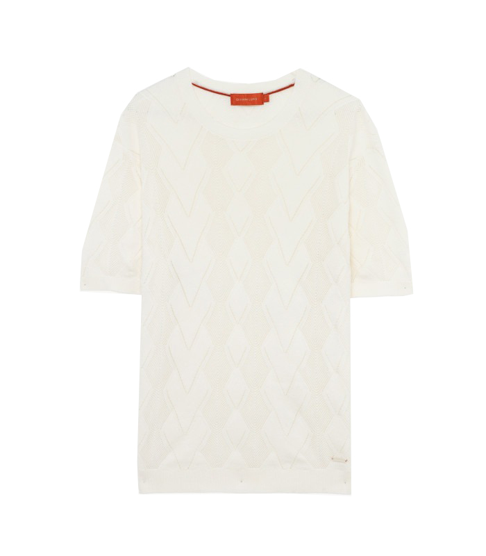 Gianni Lupo T-shirt GL35325 PATTERN GEOMETRICO Bianco