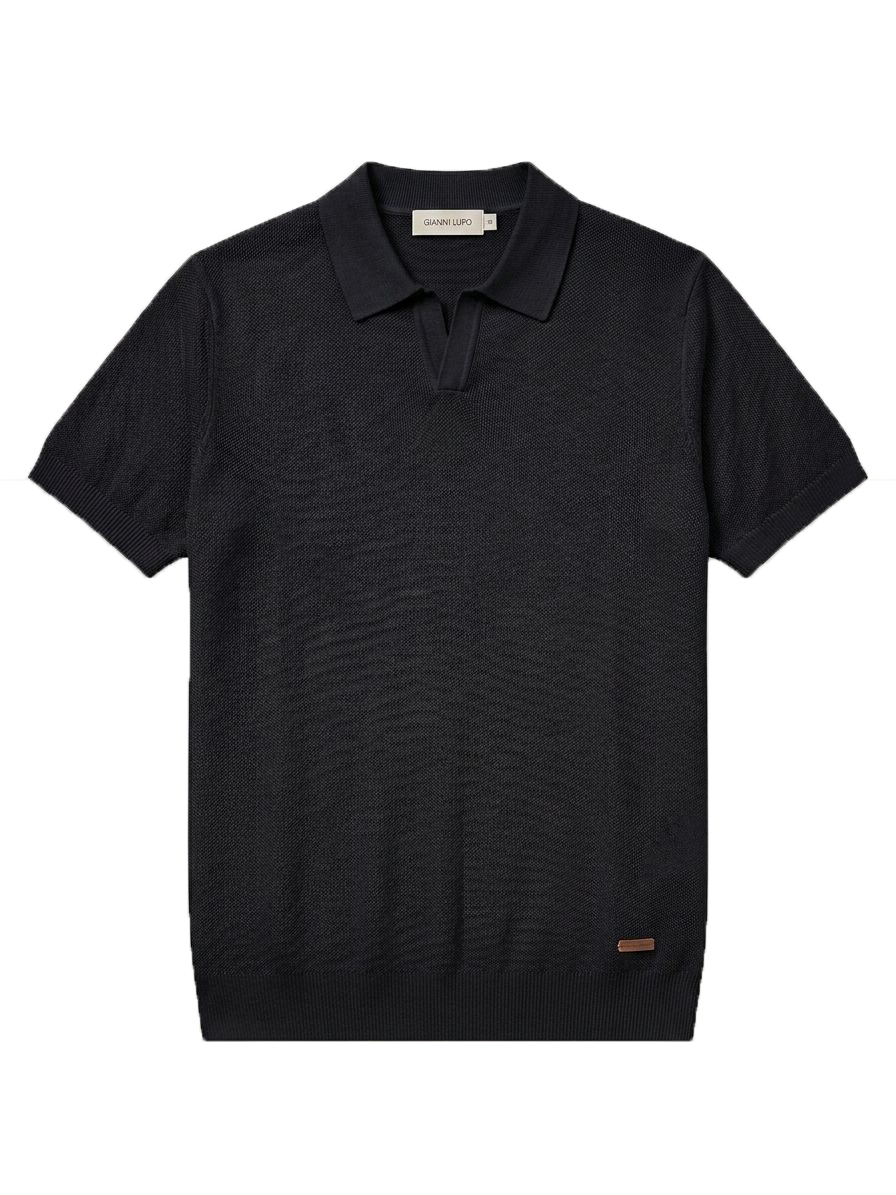Gianni Lupo T-shirt GL35320 COLLETTO POLO PIQUET Nero