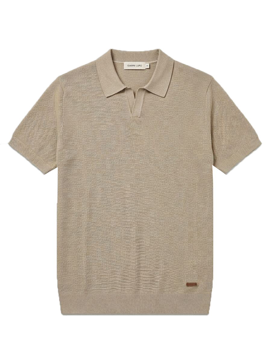 Gianni Lupo T-shirt GL35320 COLLETTO POLO PIQUET Beige
