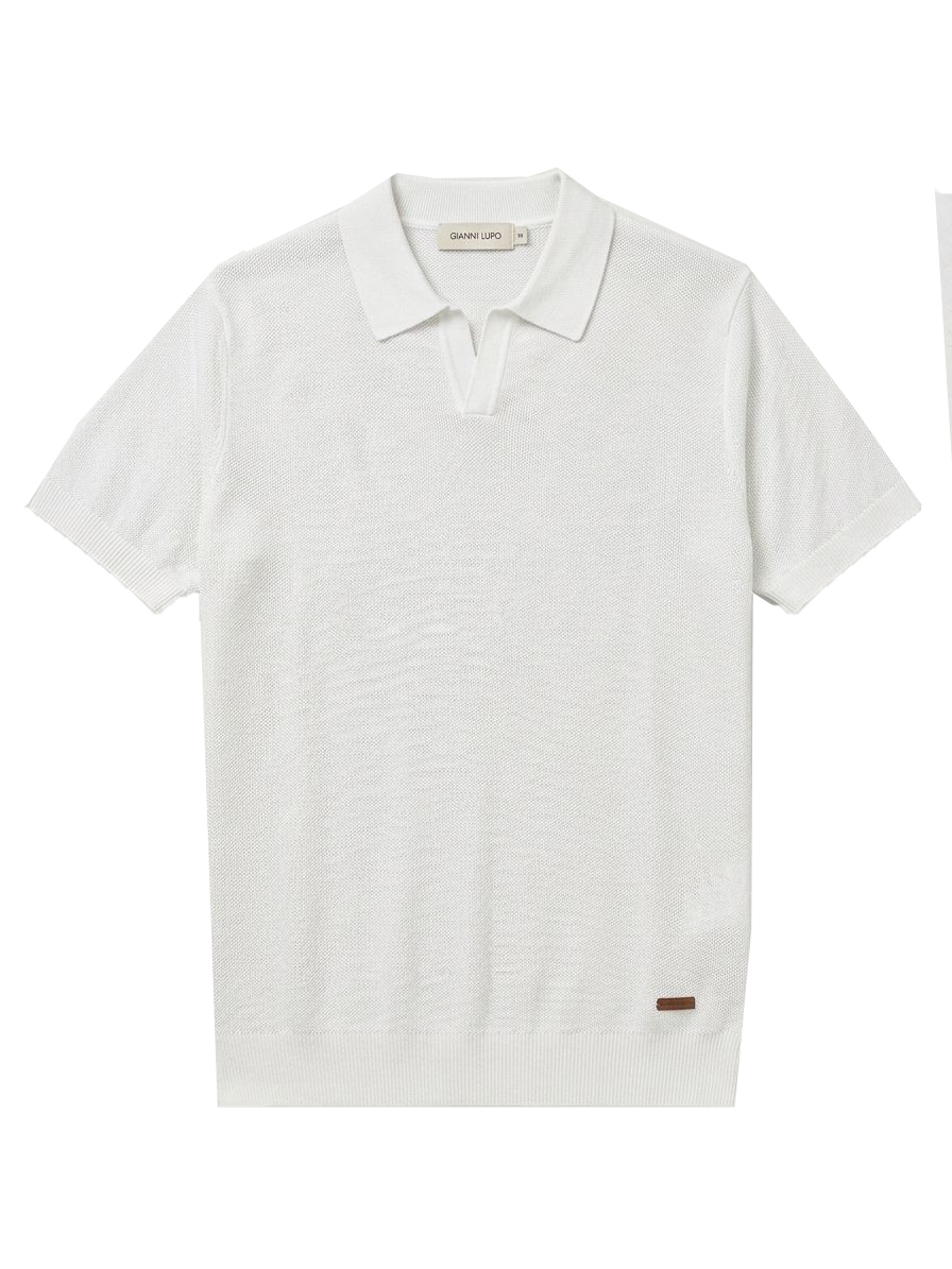 Gianni Lupo T-shirt GL35320 COLLETTO POLO PIQUET Bianco