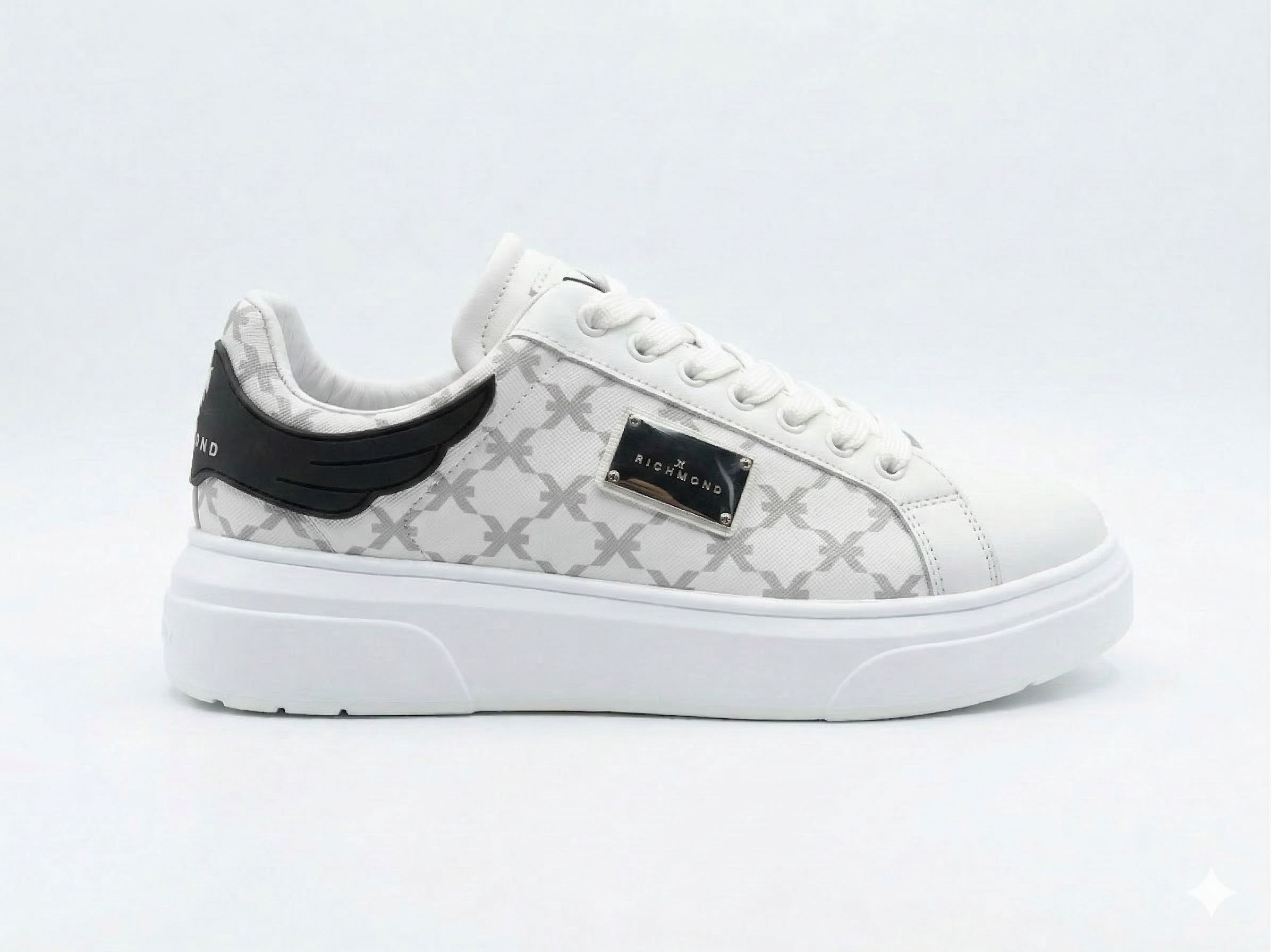 Richmond Sneakers Action Leather monogram Bianco