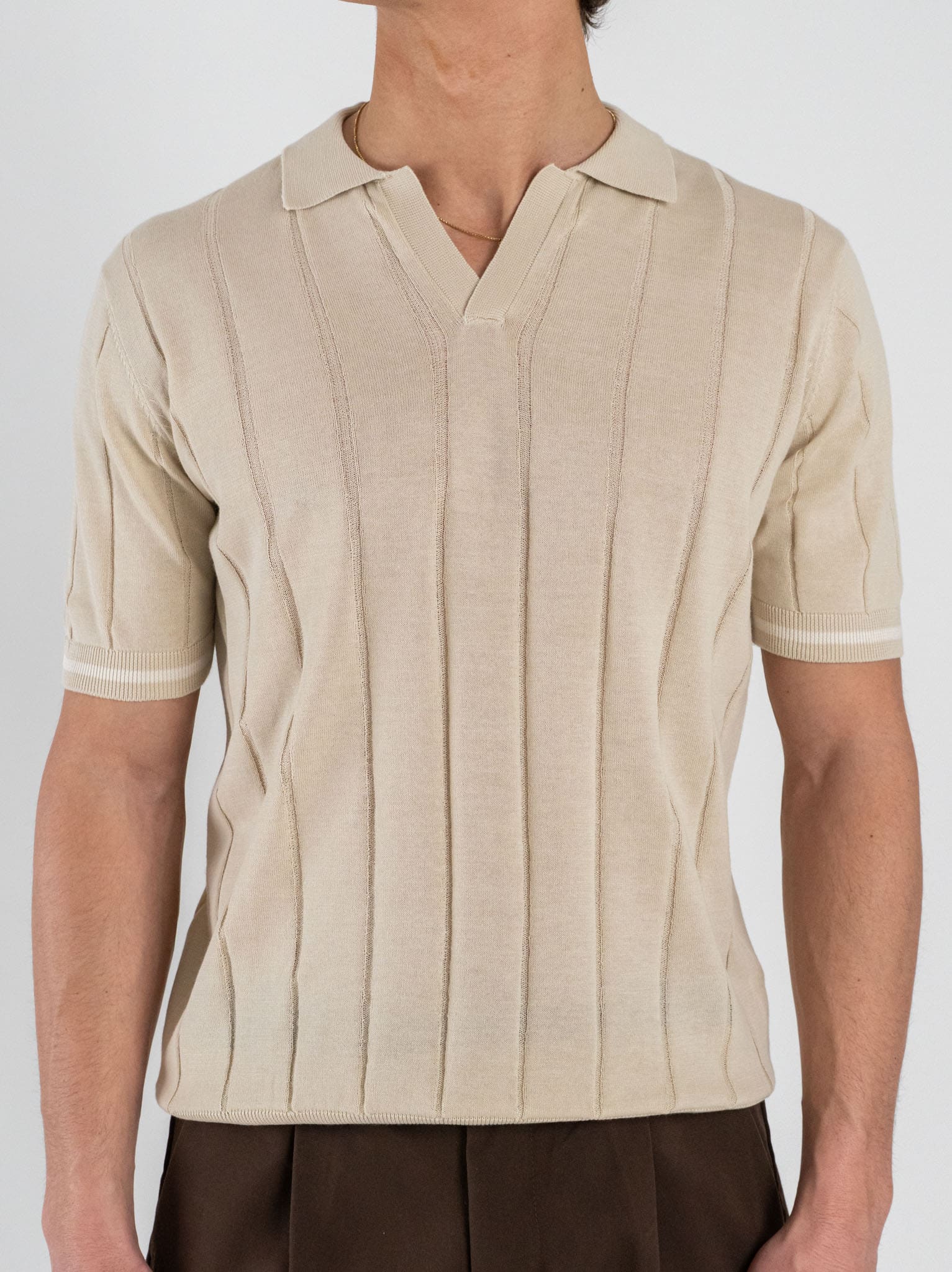 Over D Polo OC1S2S6M38 COLLO DERBY BANDE  Beige