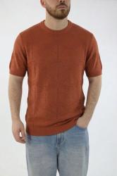 Over D T-shirt OE1S2S6M43 PARICOLLO STRUTTURATA Cuoio