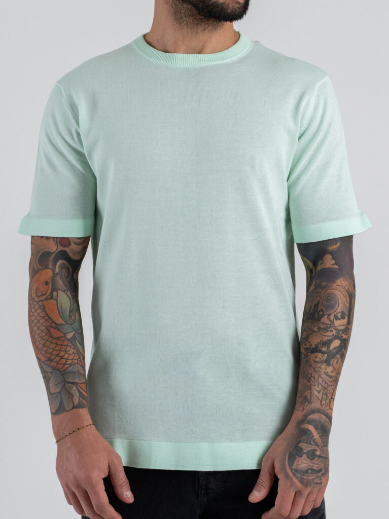 Over D T-shirt OC1S2S6M11 M/M DRITTA REGULAR Verde Acqua
