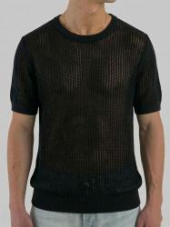 Over D T-shirt OC1S2S6M51 PARICOLLO TRAFORATA Nero