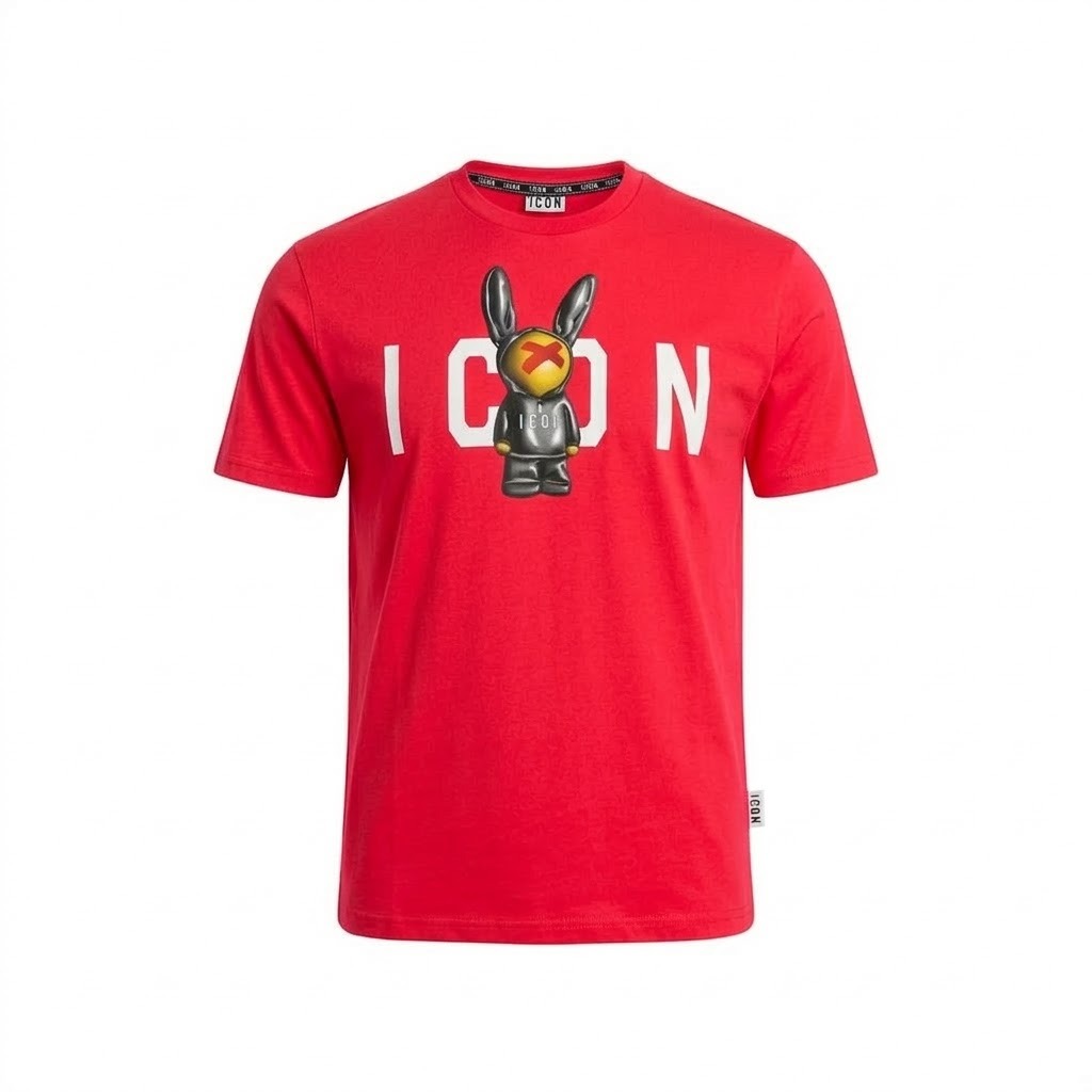 Icon T-shirt IUT026 STAMPA PUPAZZO Rosso