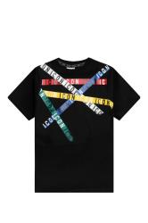 Icon T-shirt IUT011 STAMPA INTRECCIO  Nero