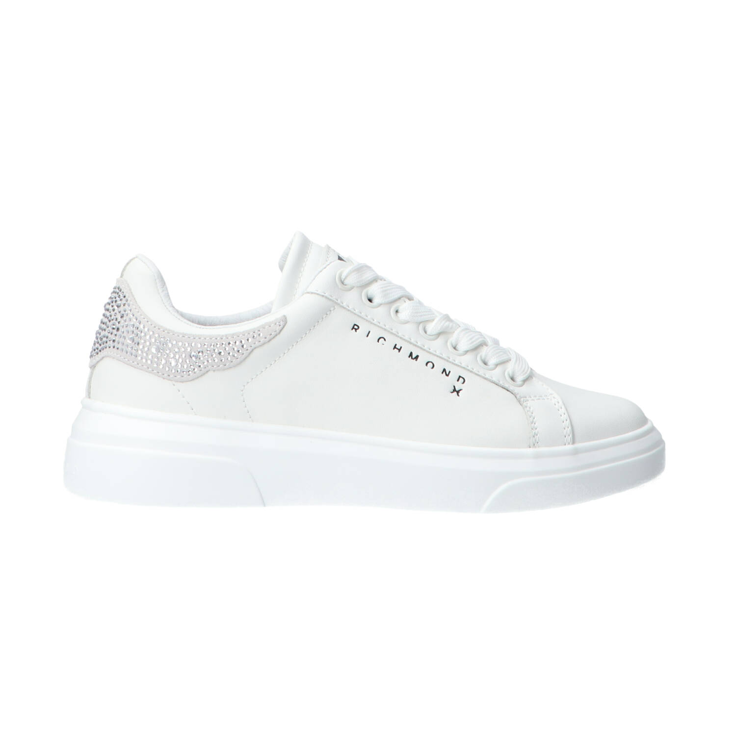 Richmond Sneakers Action leather strass Argento