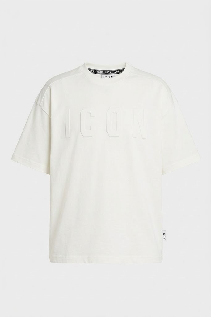 Icon T-shirt IUT036 LOGO IN RILIEVO  Bianco